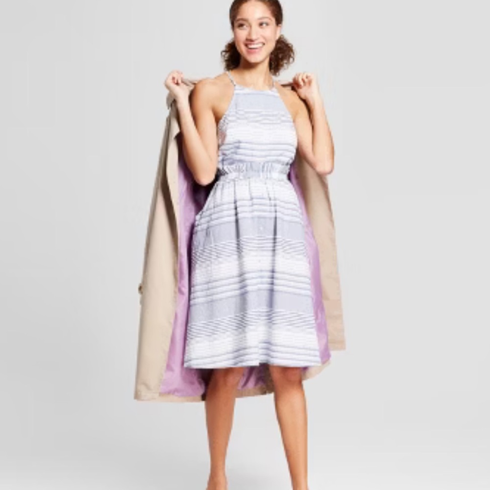 A New Day Women's Striped Dress - Light Blue